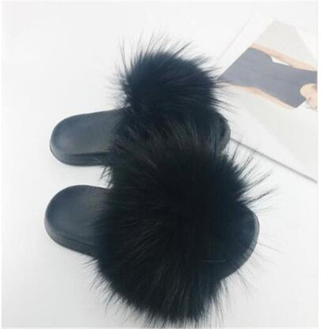 Fox Fur Slippers
