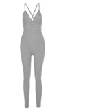 V-neck backless jumpsuit :REMINDME