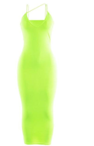 Neon sleeveless dress :VIBES