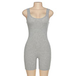 Jumpsuit sleeveless Bodycon Solid Knitted Sport