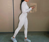 Tracksuit Turtleneck full sleeveless crop top+leggings matching set stretchy sporty fitness casual outfits