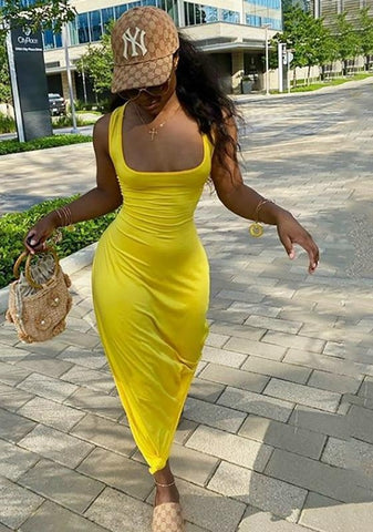 Hollow Out Backless Maxi