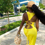 Hollow Out Backless Maxi