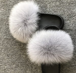 Fox Fur Slippers Real Fur Slides