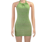 Halter Backless Mini Dresses