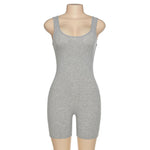 Jumpsuit sleeveless Bodycon Solid Knitted Sport