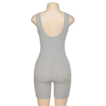 Jumpsuit sleeveless Bodycon Solid Knitted Sport