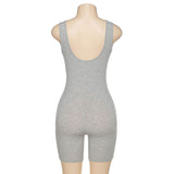 Jumpsuit sleeveless Bodycon Solid Knitted Sport