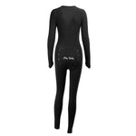 V-neck Button Long Sleeve Slim Bodycon Casual S Letter Embroidery