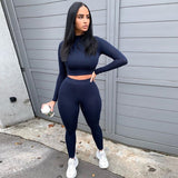 High Waist Stretchy Sportswear Hot Crop Tops And Leggings