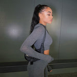 High Waist Stretchy Sportswear Hot Crop Tops And Leggings