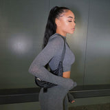 High Waist Stretchy Sportswear Hot Crop Tops And Leggings