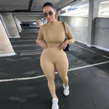 High Waist Stretchy Sportswear Hot Crop Tops And Leggings