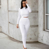 High Waist Stretchy Sportswear Hot Crop Tops And Leggings