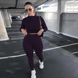 High Waist Stretchy Sportswear Hot Crop Tops And Leggings
