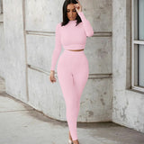 High Waist Stretchy Sportswear Hot Crop Tops And Leggings