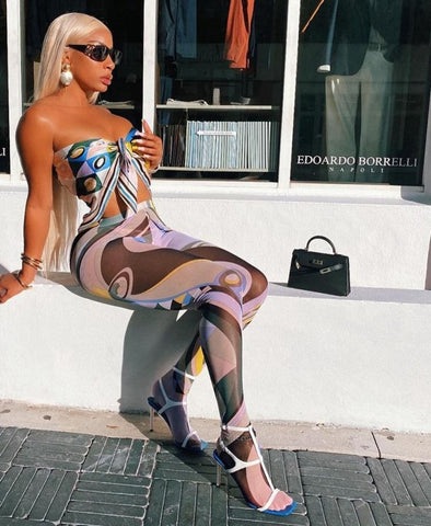 Aesthetic Print Foot Leggings