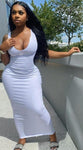 Ribbed Knitted Stripe Sleeveless Midi Dress
