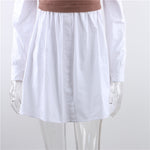 Patchwork Puff Sleeve Sexy Mini Dress
