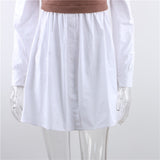 Patchwork Puff Sleeve Sexy Mini Dress