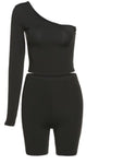 Solid Asymmetrical Shorts : SportyGal