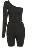Solid Asymmetrical Shorts : SportyGal