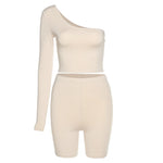 Solid Asymmetrical Shorts : SportyGal