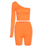 Solid Asymmetrical Shorts : SportyGal