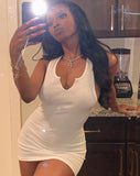 Sleeveless V-Neck Women :SNOWWHITE