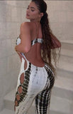 Snake print sleeveless jumpsuits