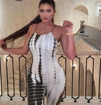 Snake print sleeveless jumpsuits