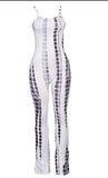 Snake print sleeveless jumpsuits