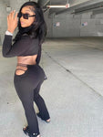 Two Piece Set Women Crop Top+Pants