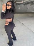 Two Piece Set Women Crop Top+Pants