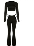 Two Piece Set Women Crop Top+Pants