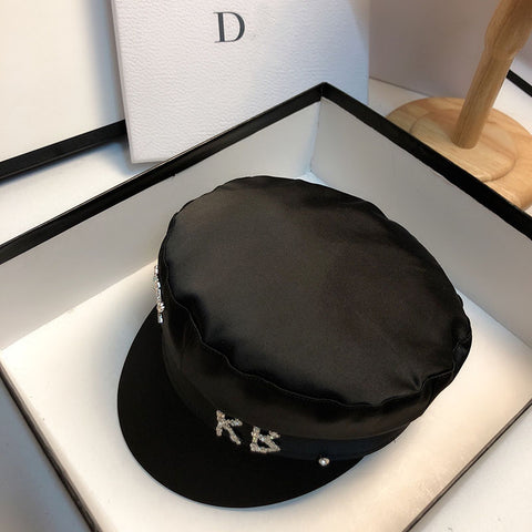 Rhinestone Alphabet Military Hat