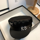 Rhinestone Alphabet Military Hat