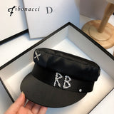 Rhinestone Alphabet Military Hat