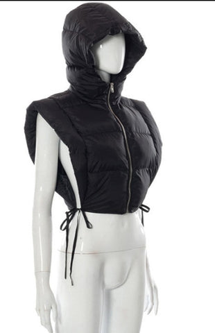 New Solid Color Hooded Jacket Sleeveless Vest