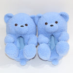 Teddy Bear Slippers Children Slides Furry Cartoon