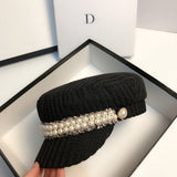 NEW Spring Tassel Pearl Navy Hat Street Outdoor Travel Berets Cap