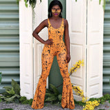 Women Sleeveless Print  Jumpsuit Romper Flared Trousers Plus Size S-3XL  ((( SOLD OUT !!!