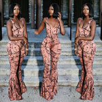 Women Sleeveless Print  Jumpsuit Romper Flared Trousers Plus Size S-3XL  ((( SOLD OUT !!!